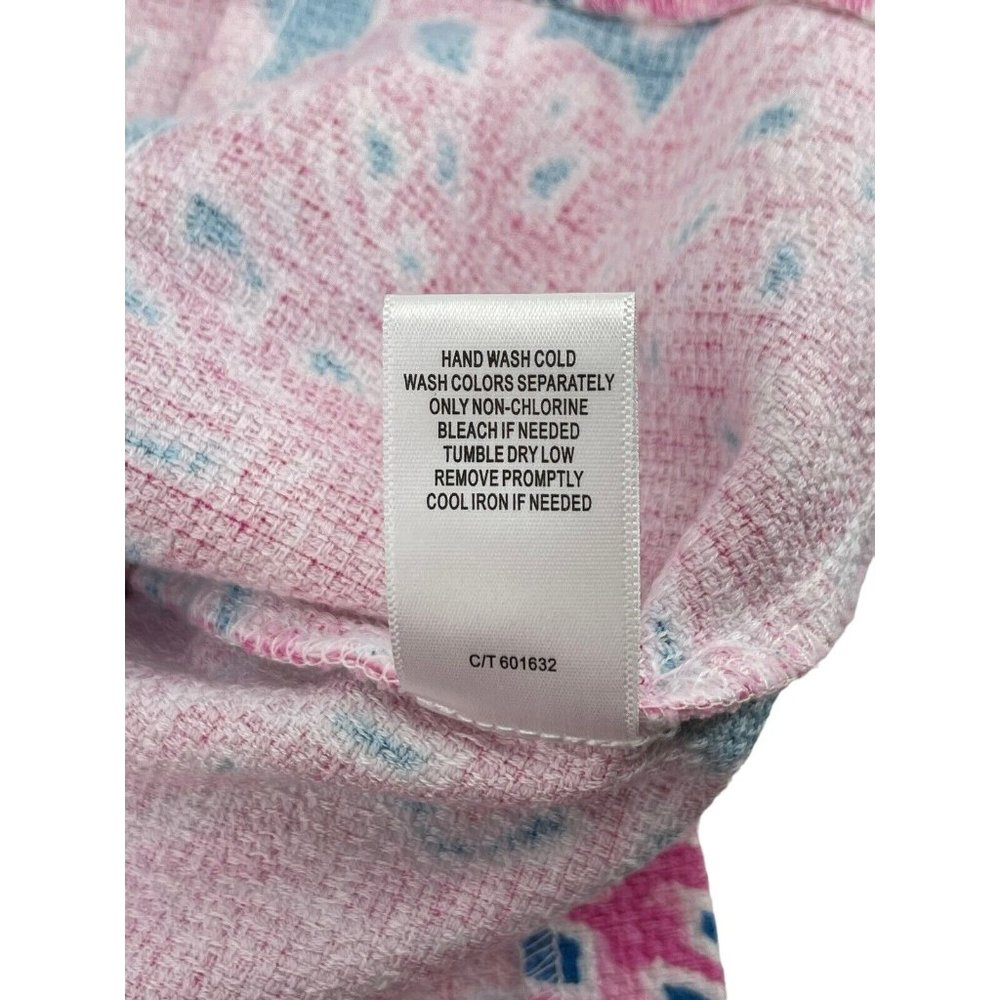 Taylor Women's Pink Blue Sleeveless Tropical Floral Pockets Dress Size 4 - Picture 7 of 15